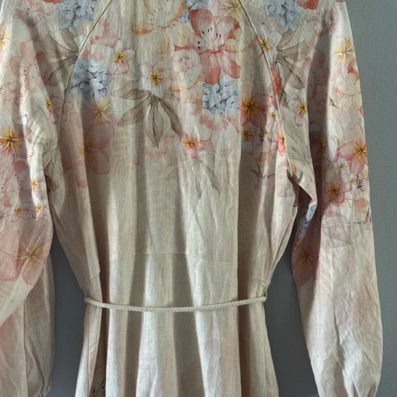 Calypso St. Barth Pale Blush Floral Embroidered Midi Dress M - Picture 8 of 12